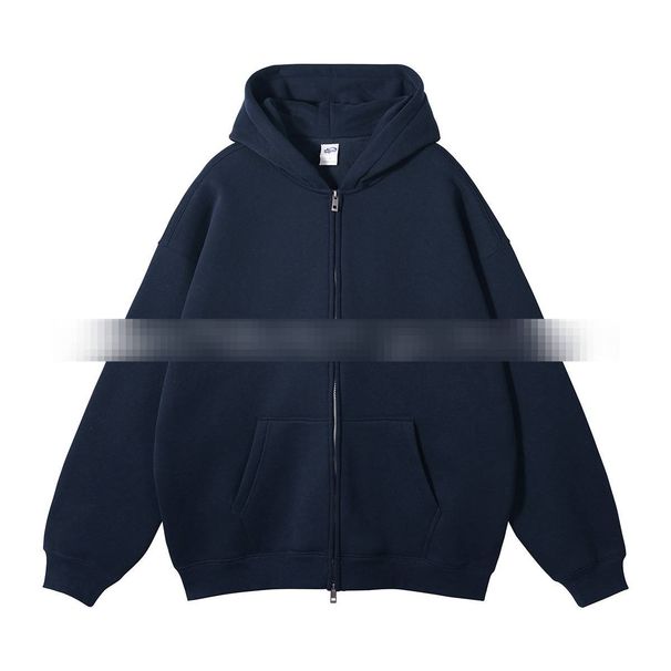 Men's Loose Fitting Versatile Zip up Sweatshirt And Sweatpants Set Solid Color Casual Hoodie Hip Hop Street Style Cross Border Trade_viptrois.com
