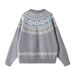 Autumn And Winter Jacquard Round Neck Knitted Sweater, Loose Casual Sweater, Fashionable Thread Jacket_viptrois.com