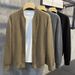 "Men's Double-Zip Knit Cardigan – Lightweight Spring & Autumn Layering (Greyish To 3XL, Business Casual)"_viptrois.com