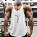 Men's Fitness Vest Summer Thin Shoulder Strap Bottoming Shirt American Loose I-shaped Back Pure Cotton Muscle Men's Gym Tide_viptrois.com