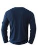 Men's T-shirt Fake Two-piece Double-layer V-neck Autumn And Winter Fashionable Splicing Large-size Bottoming Shirt_viptrois.com
