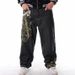 Men's Clothing embroidered hip hop jeans men's trend HIPHOP street dance casual loose plus fat plus size skateboard pants_viptrois.com