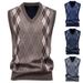 Men's Clothing Pullover Fashion Casual Sweater Men's Slim Fit V-Neck Fleece-Lined Knit Vest - Stylish Casual Pullover Sweater For Everyday Wear_viptrois.com