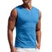 Men's Sleeveless Casual Sports Basic Short Sleeve Lightweight T-Shirt Vest New Arrival_viptrois.com