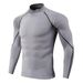 Men's Quick-Dry Compression Shirt, High Elasticity Breathable Long Sleeve Workout Top For Running & Gym,_viptrois.com
