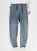 Men's Clothing Spring And Autumn Trendy Starry Sky Pattern Long Pants, Versatile Men's Jeans, Thin, Loose, Retro Washed, Simple Casual Pants_viptrois.com