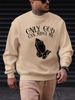 Men's Loose, Casual, Fashionable Prayer Gesture Printed Round Neck Long Sleeved Sweatshirt For Autumn And Winter_viptrois.com