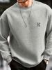 Men's Loose Casual Fashion K Print Round Neck Long Sleeved Sweatshirt Suitable For Autumn And Winter Wear_viptrois.com