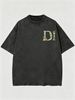 Vintage Cartoon Letter Graphic 230G Washed Cotton Oversized T-Shirt Men's Casual Luxury Short Sleeve Summer Tee_viptrois.com