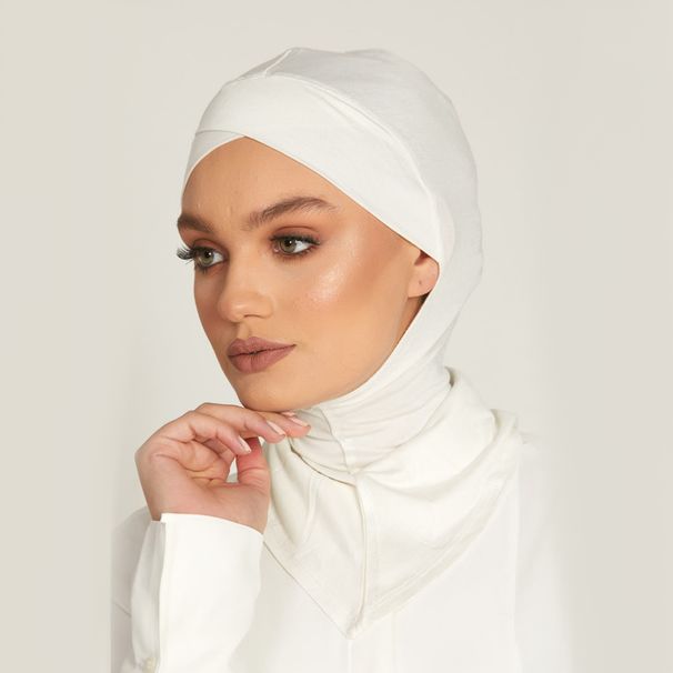 Women's Hijab solid color convenient bottoming hat with forehead cross for women, modal cotton headscarf_viptrois.com