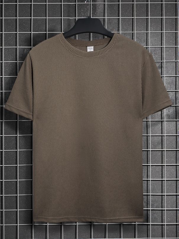 Men's Casual Short Sleeve T-Shirt - Summer Loose Fit Round Neck Tee With Floral Print (White, Gray, Black, Orange, Brown, Navy Blue)_viptrois.com