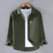 Cotton Long Sleeved Solid Color Shirt For Men, Simple Workwear, Versatile, Loose Quality Shirt Jacket For Men_viptrois.com