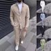 Men's Clothing new men's casual suits, fashionable and comfortable long sleeved trousers, two piece suits, solid color versatile men's suits_viptrois.com