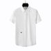 Summer New Men's Shirt Fashion Trend All Match Free Ironing Solid Color Bee Short Sleeved Half Sleeved Shirt_viptrois.com