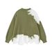 2026 High Street Hip-Hop Knitwear Pullovers Women/Men 100%Polyester Round Collar Irregularly Spliced Tassels Long Sleeve Vintage Loose Sweater_viptrois.com