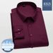 Men's Stretch Non-Iron Dress Shirt, Wrinkle-Resistant Long Sleeve Business Shirt, Slim Fit Solid Color Formal Office Shirt With Comfort Flex Fabric_viptrois.com