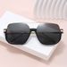 New Style Large Frame Face-slimming Double Bridge UV Protection Glasses Sunglasses For Women_viptrois.com