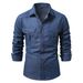 Men's Clothing Men's Clothing Men's New Double Pocket Denim Long Sleeved Shirt Men's Casual Work Shirt_viptrois.com