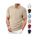 Men's Clothing Summer New Lapel Jacquard Fabric Thin Short Sleeved Men's Casual Sports Polo Shirt Suit_viptrois.com