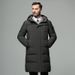 Men's Down Jacket Mid Length Thick White Duck Down Jacket Youth Hooded Down Windbreaker_viptrois.com