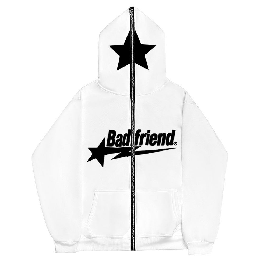 European And American Diablo Pentagram Printed Sweatshirt Men's And Women's Hoodies Gothic Couple Harajuku Long Zipper Sweater_viptrois.com