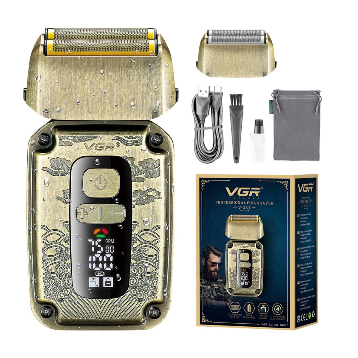 VGR Electric Foil Shaver Men Beard Face USB Rechargeable Cordless Razor Shaving_viptrois.com