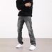 Men's Clothing Retro Washed Distressed Vintage Washed Gray High Street American Retro Jeans - Relaxed Fit Bootcut Denim Pants For Men & Women_viptrois.com