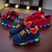 2025 Spring And Autumn Boys Spider Web Light Up Sports Shoes Small And Medium Children's Casual All Match LED Light Shoes Factory Direct Sales_viptrois.com