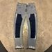 Men's Clothing Men's Denim Cargo Pants, European And American Fashion, Popular On Instagram Style, Stretch Patch Denim Layered Flared Pants 02_viptrois.com
