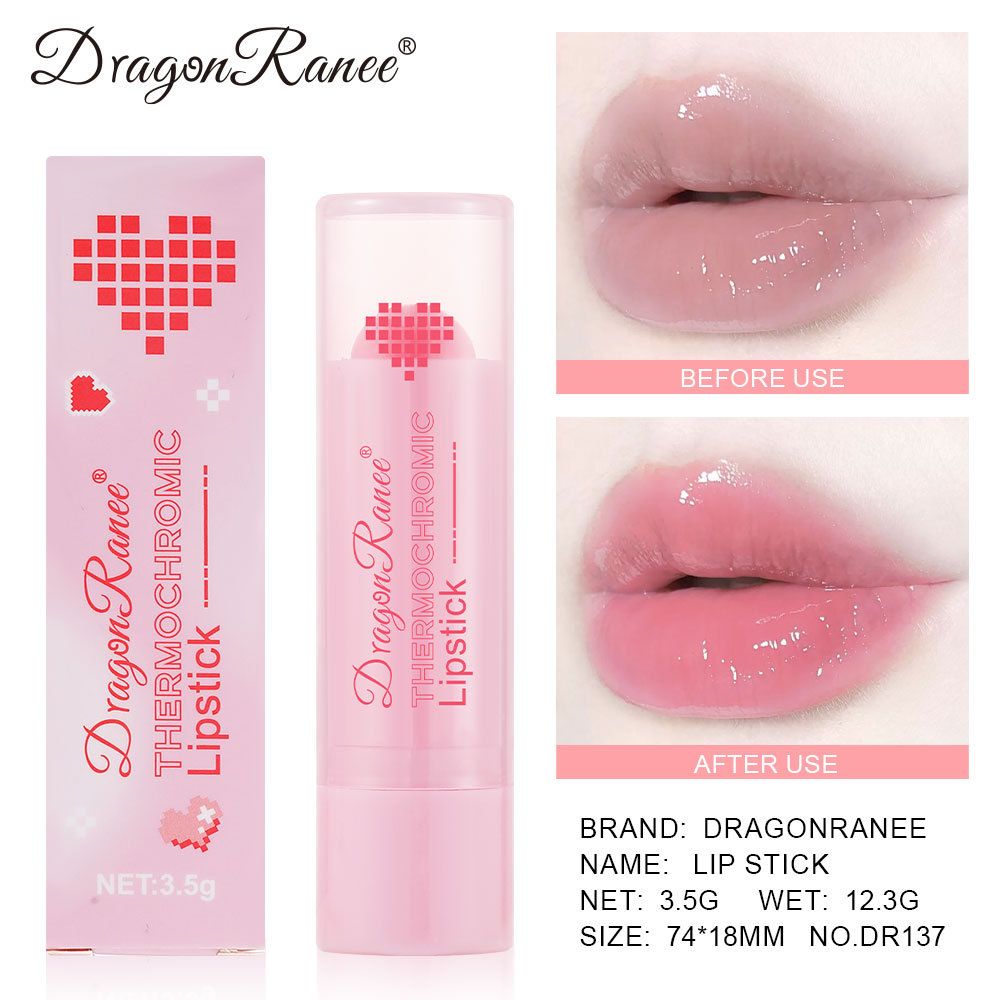 Pink Thermosensitive Color-Changing Lipstick For Women - Moisturizing, Long-Lasting & Nourishing Lip Balm With Solid Lip Gloss Effect_viptrois.com