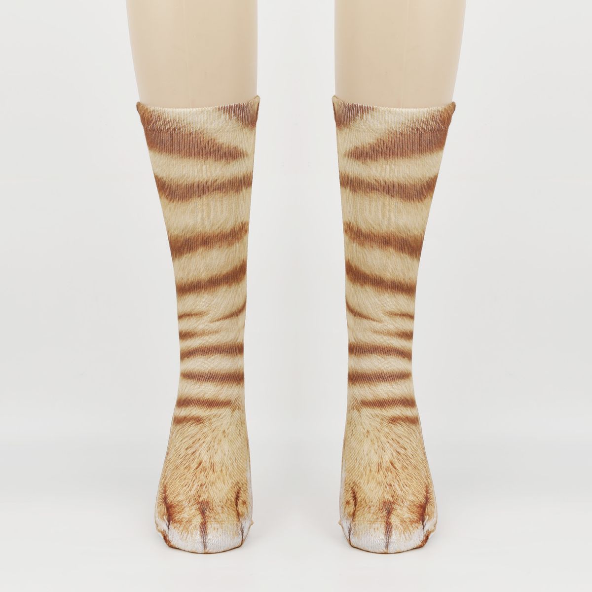 3D animal feet print socks, adult and children print socks, leopard print animal style socks_viptrois.com