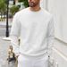 Waffle-Knit Pullover Sweatshirt – Unisex Oversized Crewneck Long Sleeve Top – Thickened Polyester Casual Wear For Autumn_viptrois.com