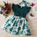 Kids’ Clothing Summer New Round Neck Flying Sleeve Dress Fashion Printed Dress Girl Birthday Party Dress_viptrois.com