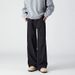 Splicing Black Jeans Men, Loose College Style Wide Straight Leg Pants, Fashionable And Versatile Work Pants For Men_viptrois.com