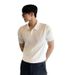 Men's Slim Fit Polo Shirt Summer Style Casual Knit T-Shirt Solid Color Lapel Collar Top_viptrois.com