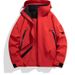 Unisex Couple's Outdoor Windproof Hooded Jacket - Sporty Pullover Anorak With Color Block Design_viptrois.com