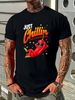 NEW LIMITED Funny Chilli Hot Pepper Just Chillin Sauce Jalapeno Mexican T-Shirt Breathable Versatile Homme Top For Everyday Wear Streetwear Casual_viptrois.com