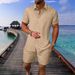 Men's Clothing Seaside Casual Fashion Shirt Lapel Short Sleeved Shirt Short Sleeved Suit_viptrois.com