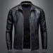 Men's Casual Slim Fit Motorcycle PU Leather Jacket, Men's Korean Version_viptrois.com