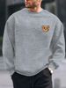 Men's Loose Casual Fashionable Classic Cartoon Bear Pattern Printed Round Neck Long Sleeved Sportswear For Autumn And Winter_viptrois.com