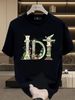 Summer Washed Cotton Tee, Men's Full Color Fairy Tale Plant Animal D Alphabet Graphic Casual Oversized Short Sleeve_viptrois.com