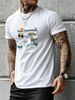 Summer Style T Shirt Sun Tanned Beach Vibes Graphic Print Cotton Blend Casual Wear For Men Outdoor Activities_viptrois.com
