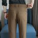 Summer Style Men's Casual Dress Pants Slightly Loose Fit Straight Leg Cotton Linen Blend Semi Elastic Waist_viptrois.com