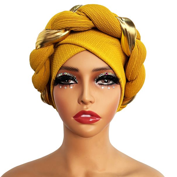 Women's Hats Matching Ethnic Headscarf Ladies Twisted Cross Hat Fashion Thick Braid Headband Headband_viptrois.com