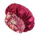 Ethnic style printed elastic wide brimmed satin sleeping cap beauty perm cap_viptrois.com