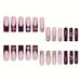 Long European Square False Nails - Wearable Sweet & Cool Leopard Heart Design, Finished Nail Art Piece, American & European Style_viptrois.com
