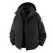 3-in-1 Unisex Waterproof Hiking Jacket With Detachable Fleece & Down Inner Layer For Outdoor Adventures - All-Season Windproof Thermal Coat_viptrois.com