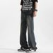 American High Street Washed Dark Blue Jeans For Men Summer Ins Trendy Brand Versatile Wide-Leg Straight Distressed_viptrois.com