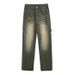 Men's Clothing Summer And Autumn New Individuality Trend Straight Jeans For Men Whitened Casual Style Washed Distressed Jeans For Men_viptrois.com