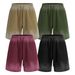 Men's Clothing Distressed Washed Waffle Shorts – Unisex Vintage-Inspired Cotton Shorts With Spray Print & Raw Hem (325g Heavyweight Fabric)_viptrois.com
